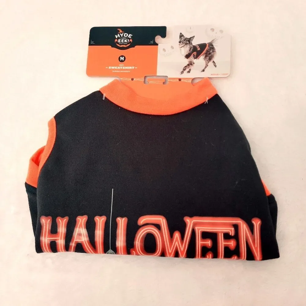 Hyde & Eek Halloween Pet Sweatshirt with Spider Detail Dog Medium New OOS